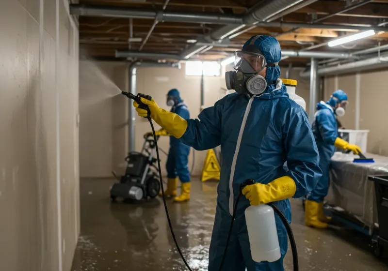 Basement Sanitization and Antimicrobial Treatment process in Crothersville, IN