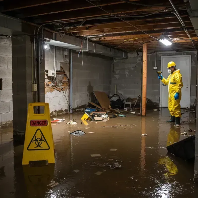 Flooded Basement Electrical Hazard in Crothersville, IN Property