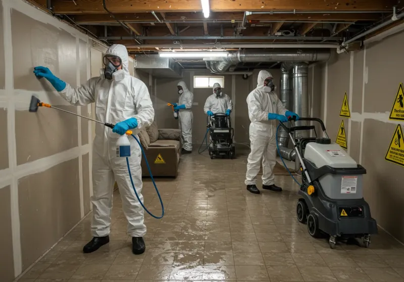 Basement Moisture Removal and Structural Drying process in Crothersville, IN